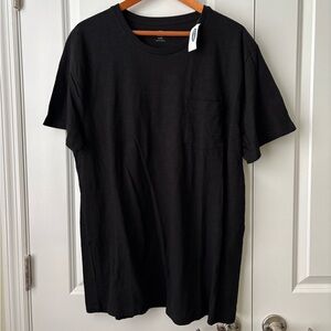 NWT Old Navy Black Pocket T-Shirt Lightweight / Burnout Fabric 100% Cotton XL